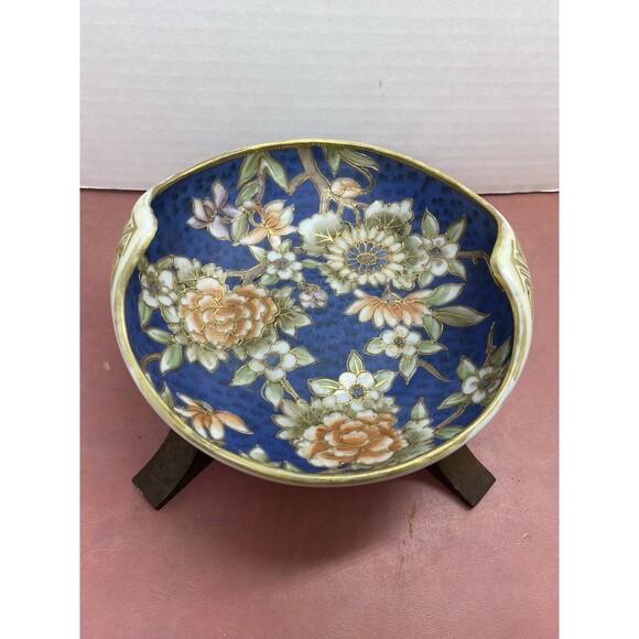 Vintage, 1960 Antique Hand Painted Japanese Imari Ware Morimura Bros Floral Gold Trim Bowl